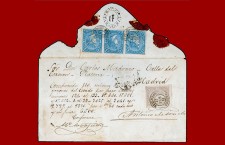 La carta más antigua circulada en España por valores declarados,
