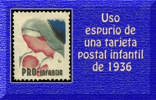 Uso espurio de una tarjeta postal infantil de 1936