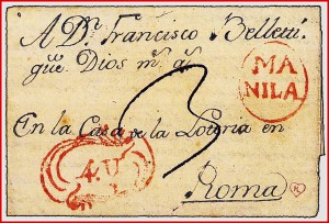 Fig. 5. Manila a Roma. 02-08-1776.