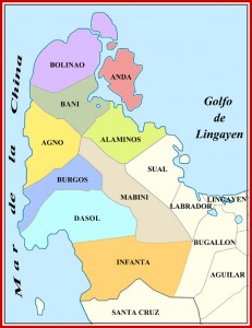 Fig 5. Poblaciones de la provincia de Zambales anexionadas a Pangasinan en 1903