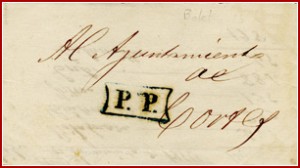 Fig 06 - 1853  PP de Pamplona como impresos porte pagado