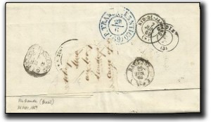 Dorso de una carta "respaldada" varias veces (colección José María Raya Sánchez)