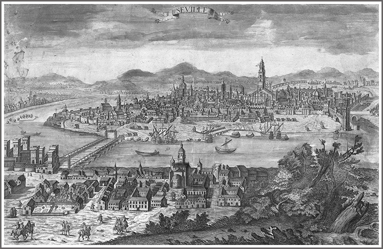 Vista de Sevilla, Impreso. Paris, c. 1730.